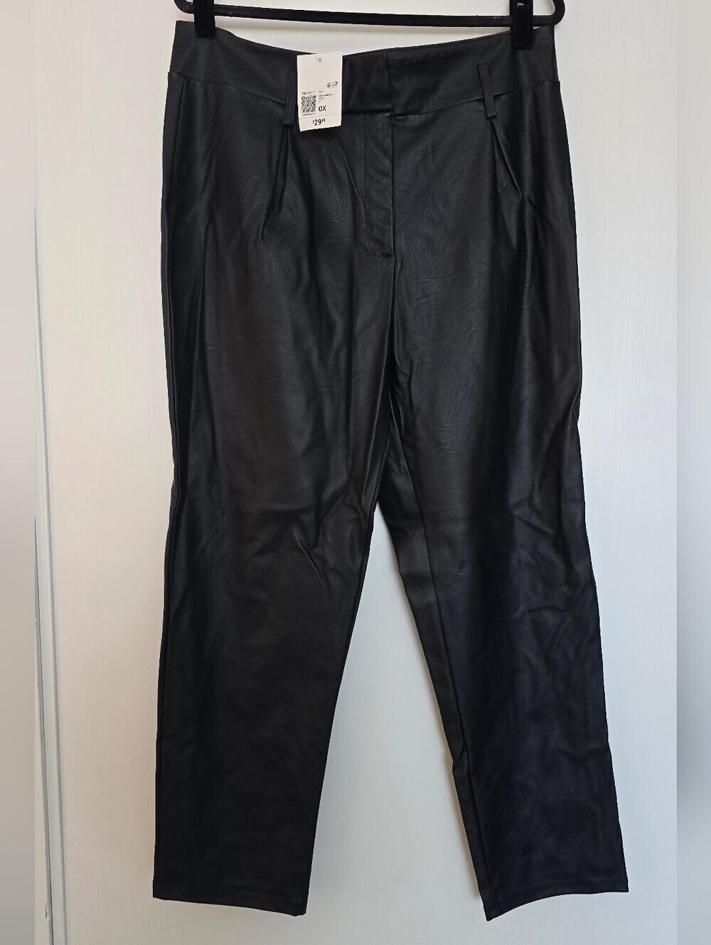 Forever 21 Plus - (NWT) (Plus-Size) Black Faux Leather Pleated Trousers Pants